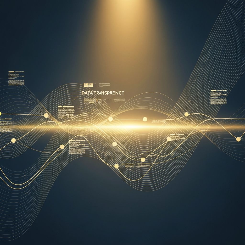 Data and transparency represented through flowing patterns
